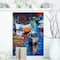 Designart - Boat over the lake - Sea & Shore Painting Print on Wrapped Canvas